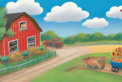 Un paisaje agrícola lleno de vida y actividades