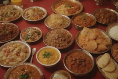 Variedad de platos tradicionales bien organizados