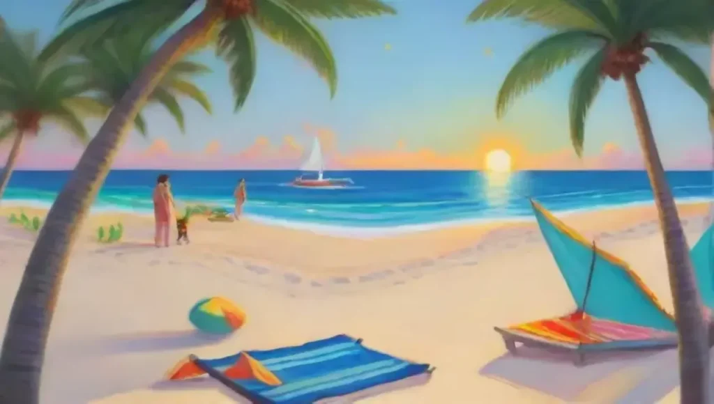 Un día perfecto en la playa con sol