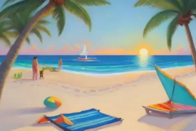 Un día perfecto en la playa con sol