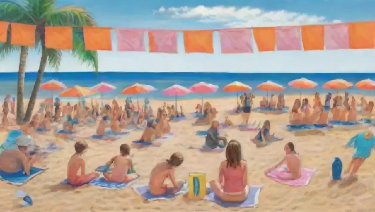 Un día vibrante en la playa con sol, risas, voluntarios y comunidad