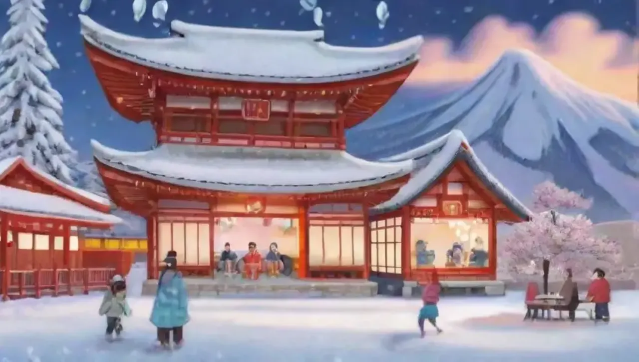 Un mágico paisaje invernal lleno de tradiciones japonesas
