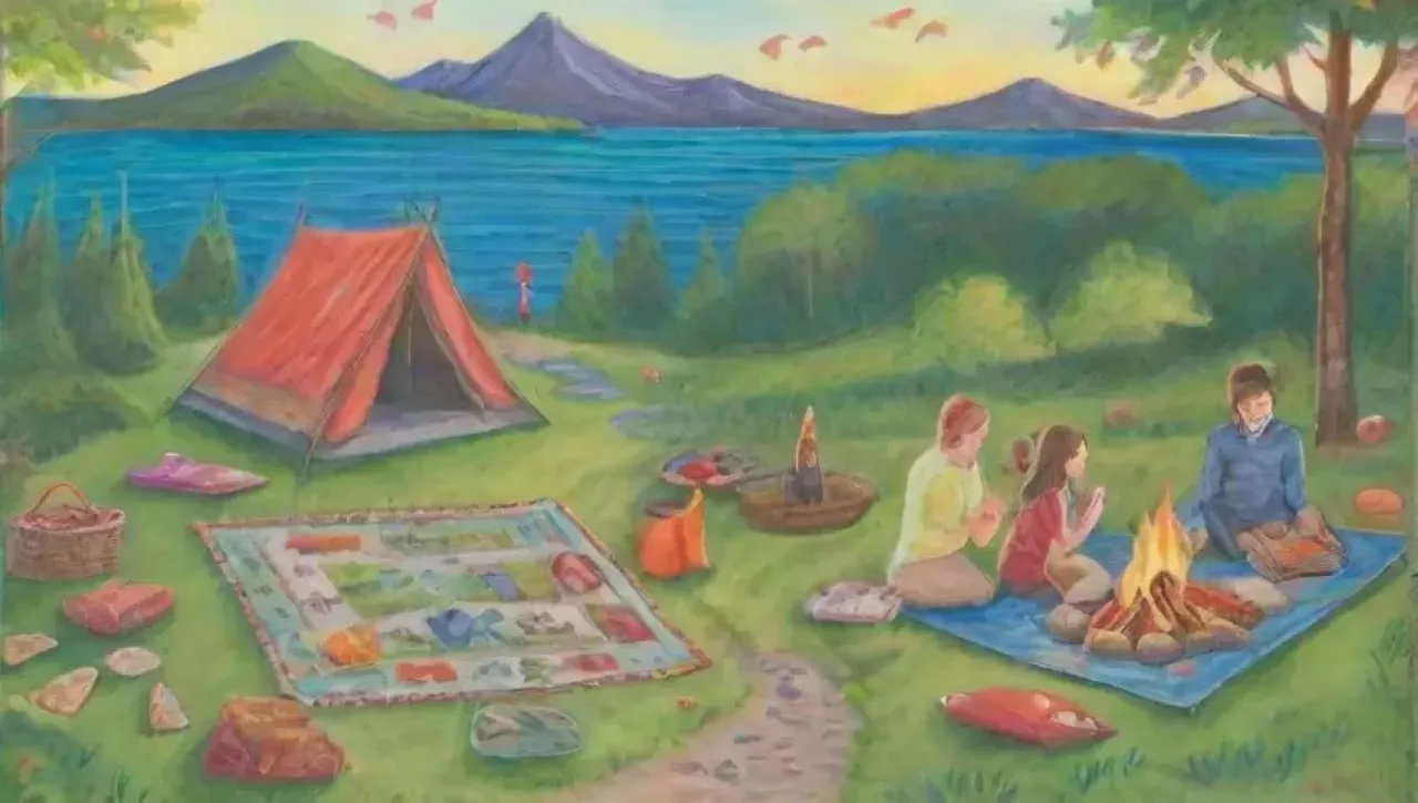 Un paisaje sereno de naturaleza vibrante y actividades familiares