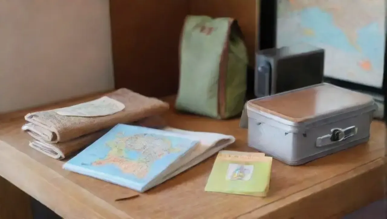 Un rincón acogedor lleno de recuerdos y herramientas de viaje