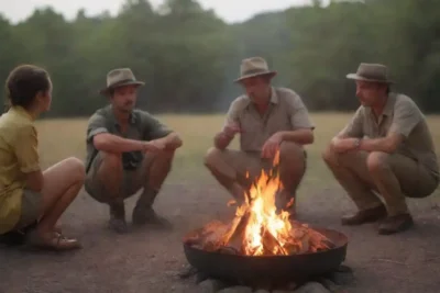 Los turistas inmersos en un safari de vida silvestre