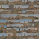 Un collage de monumentos icónicos con etiquetas destacando su significado histórico.