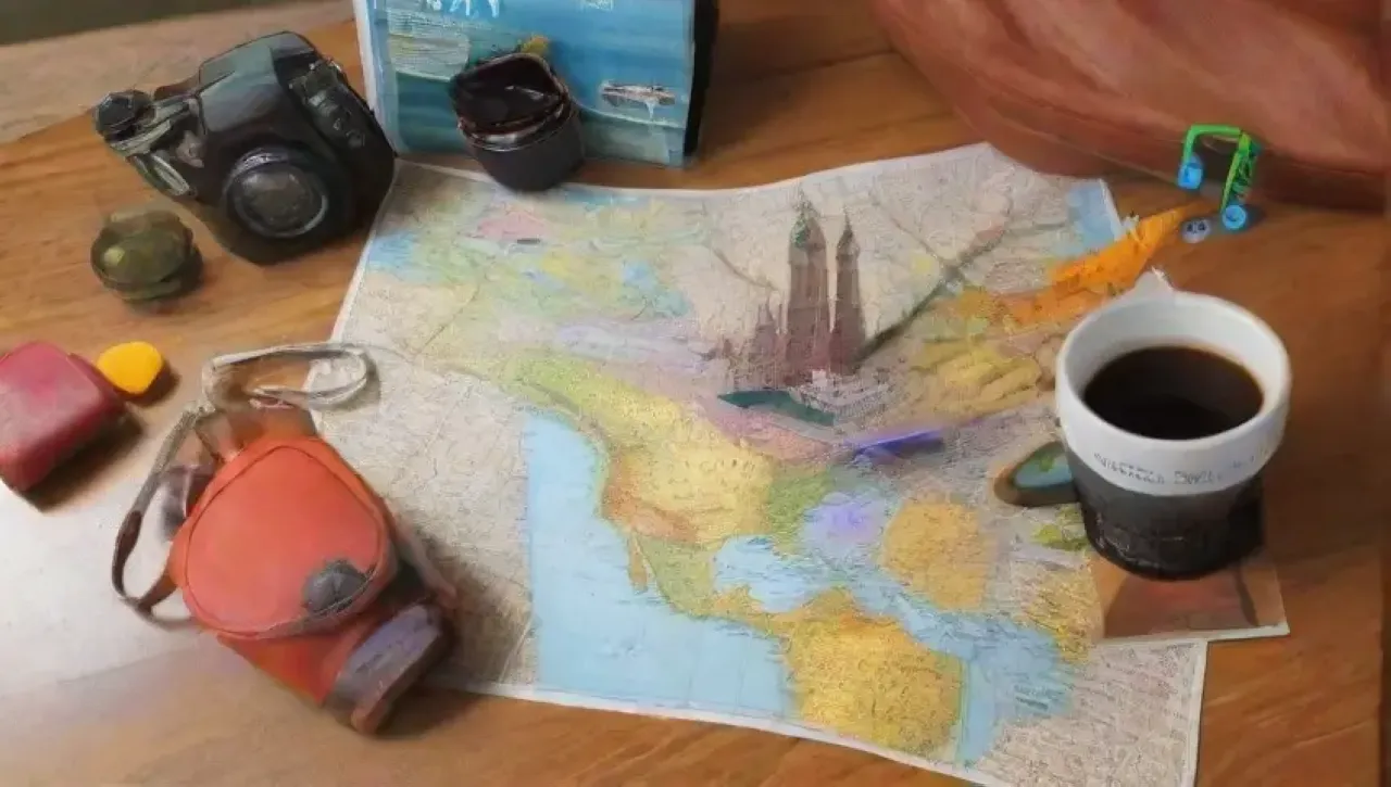 Una mesa llena de mapas