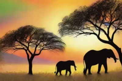 Un paisaje vibrante de sabanas con fauna diversa y atardeceres deslumbrantes