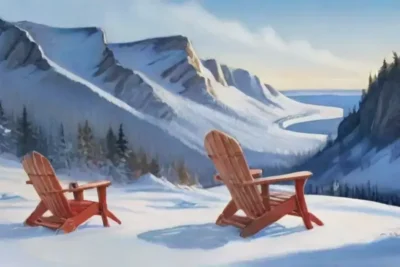 Un paisaje invernal de montañas nevadas