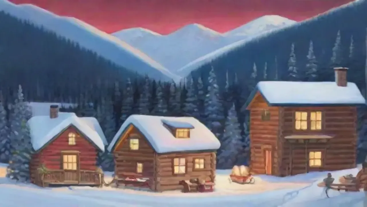 Un paisaje invernal lleno de montañas nevadas, cabañas acogedoras y diversión familiar