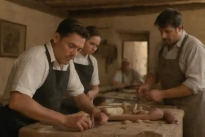 Representantes de ONGs trabajando en la restauración de un sitio histórico.