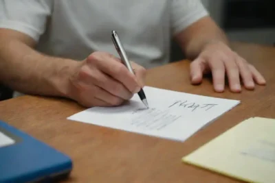 Persona firmando un contrato con un entrenador