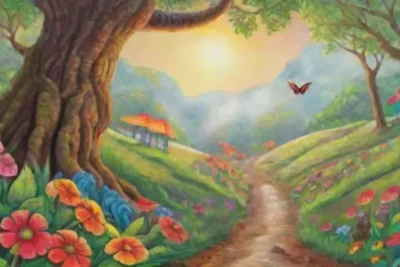 Un bosque vibrante lleno de vida y belleza natural