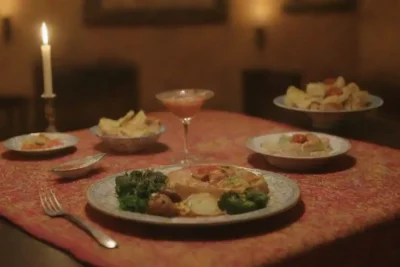 Un pelo tradicional servido en una mesa decorada con elementos culturales.
