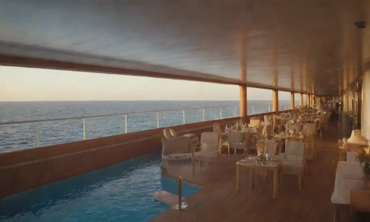 Un elegante crucero navegando a través de aguas serenas