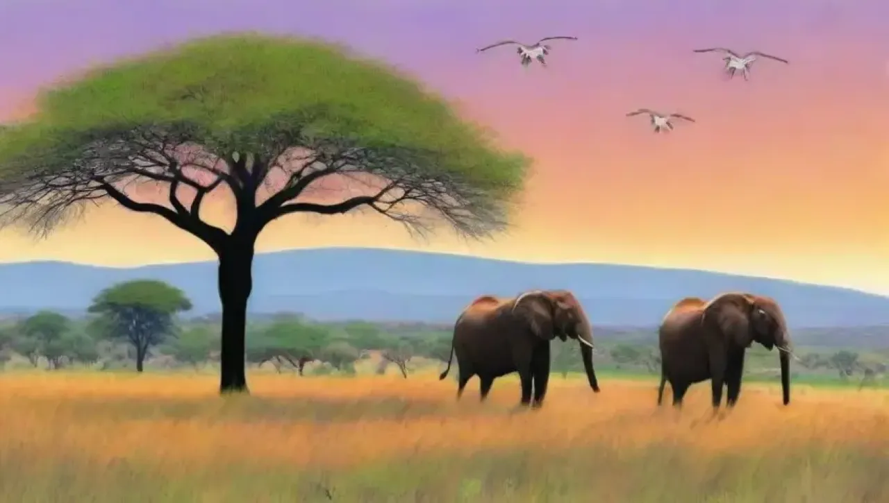Una savana vibrante llena de vida y aventuras