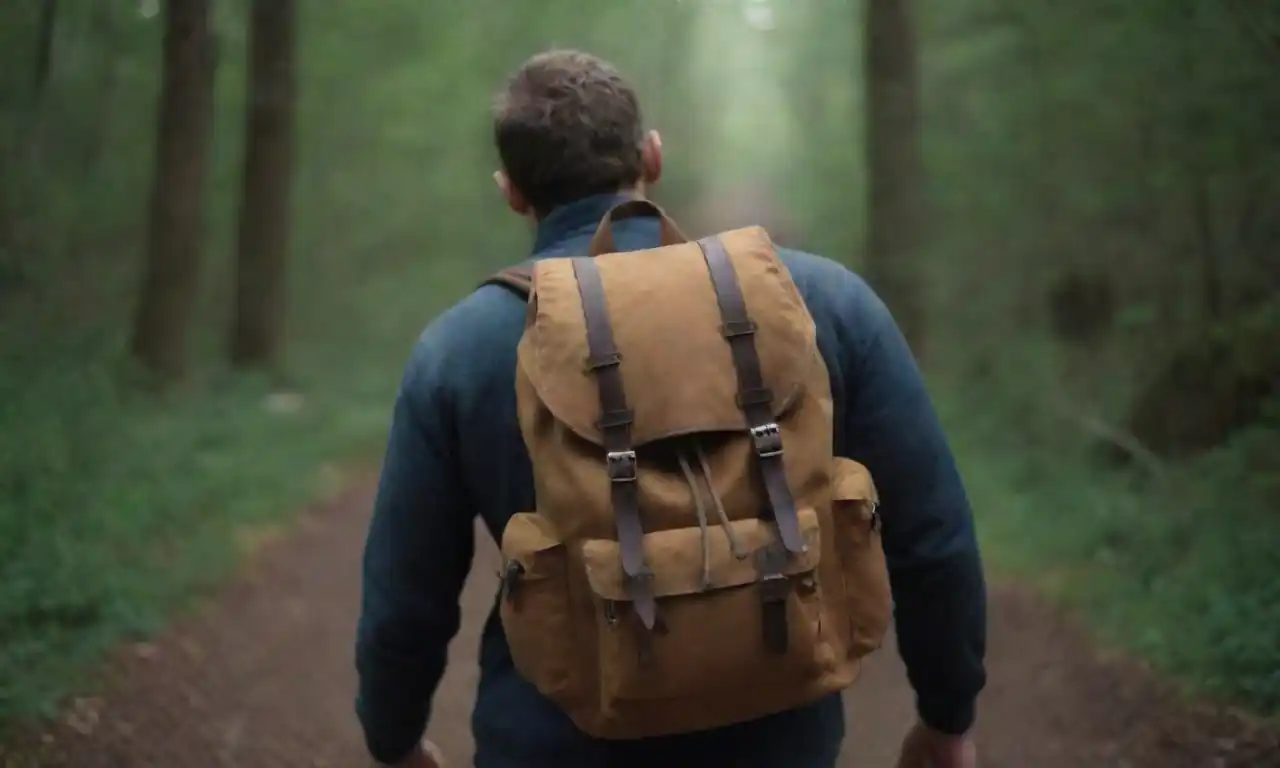 Persona caminando con una mochila ligera en un sendero pintoresco