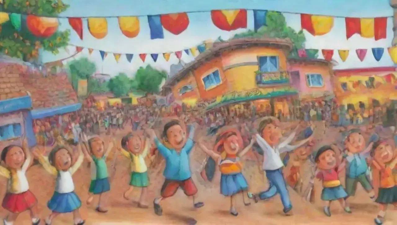 Colores vibrantes, sonrisas, manos que se estrechan, banderas ondeando, comida, música, arte y amistad en una celebración cultural