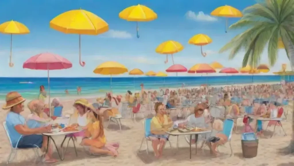 Un día soleado en la playa con actividades