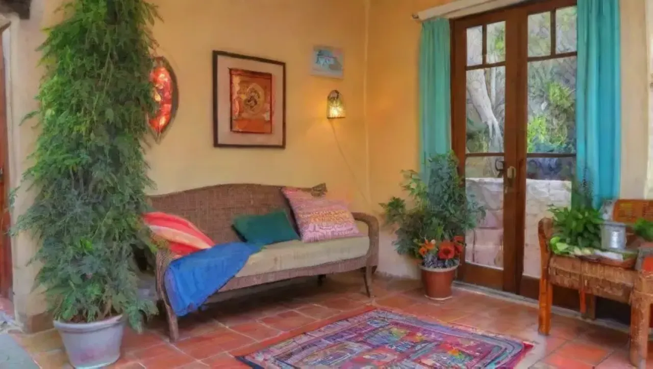 Un acogedor lugar de viaje lleno de color, confort y aventura