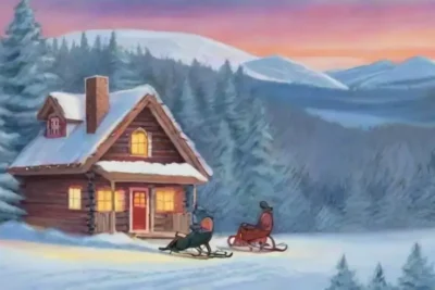 Un idílico paisaje invernal lleno de nieve