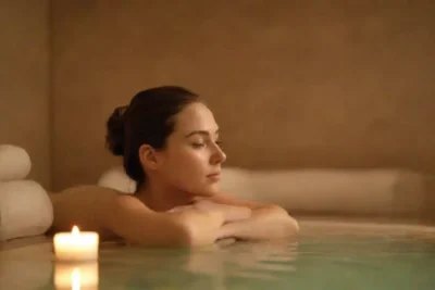 Imagen de un spa lujoso rodeado de naturaleza