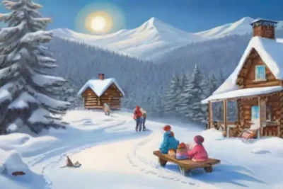 Un paisaje invernal lleno de montañas nevadas