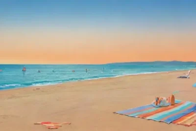 Una playa serena al amanecer