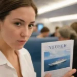Una persona mirando un folleto de cruceros mientras planea su viaje.