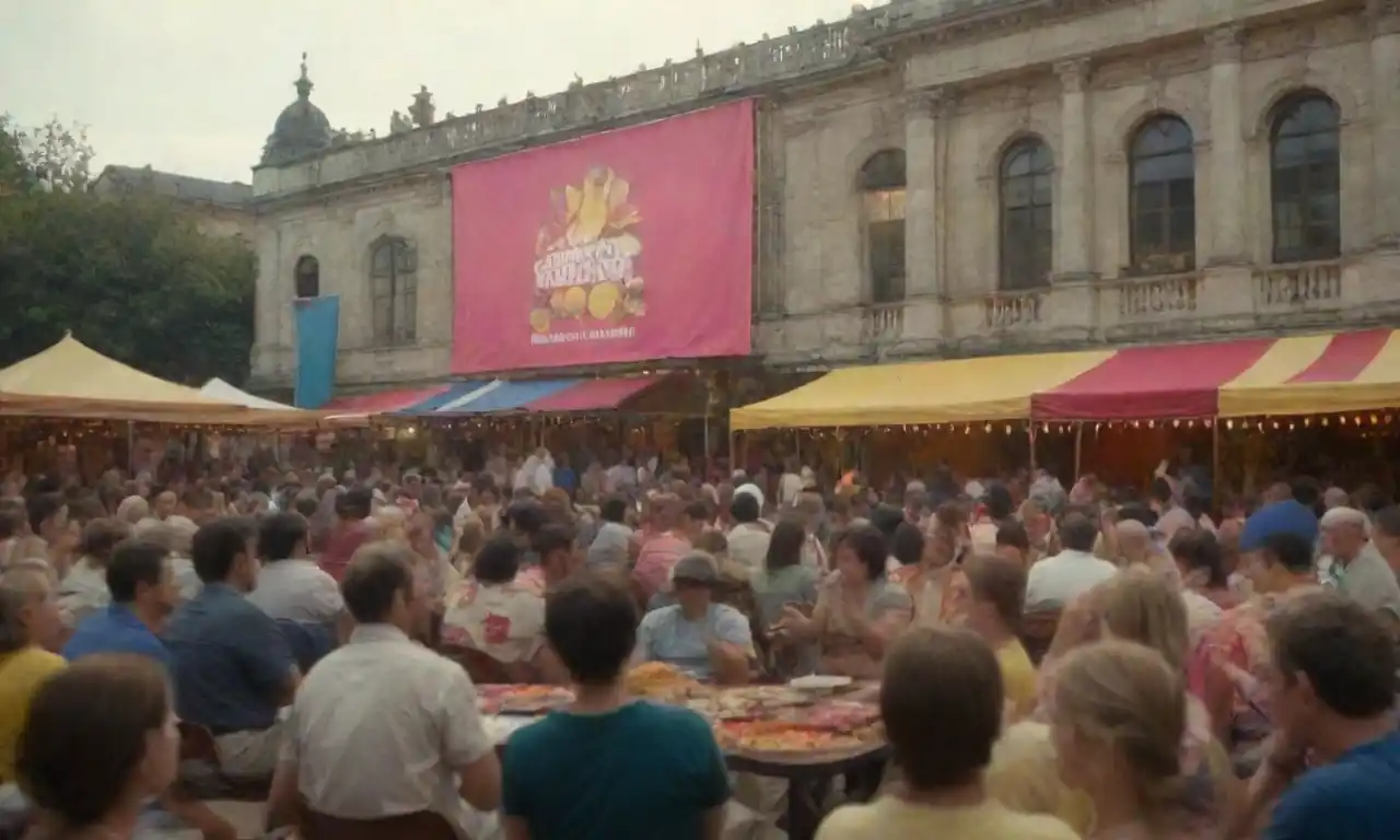 Audiencia viendo una película al aire libre