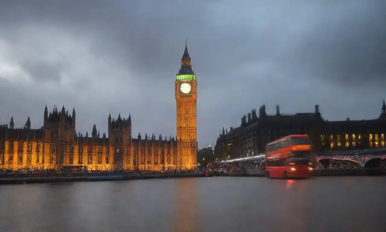 Iconic London monumentos como el Big Ben