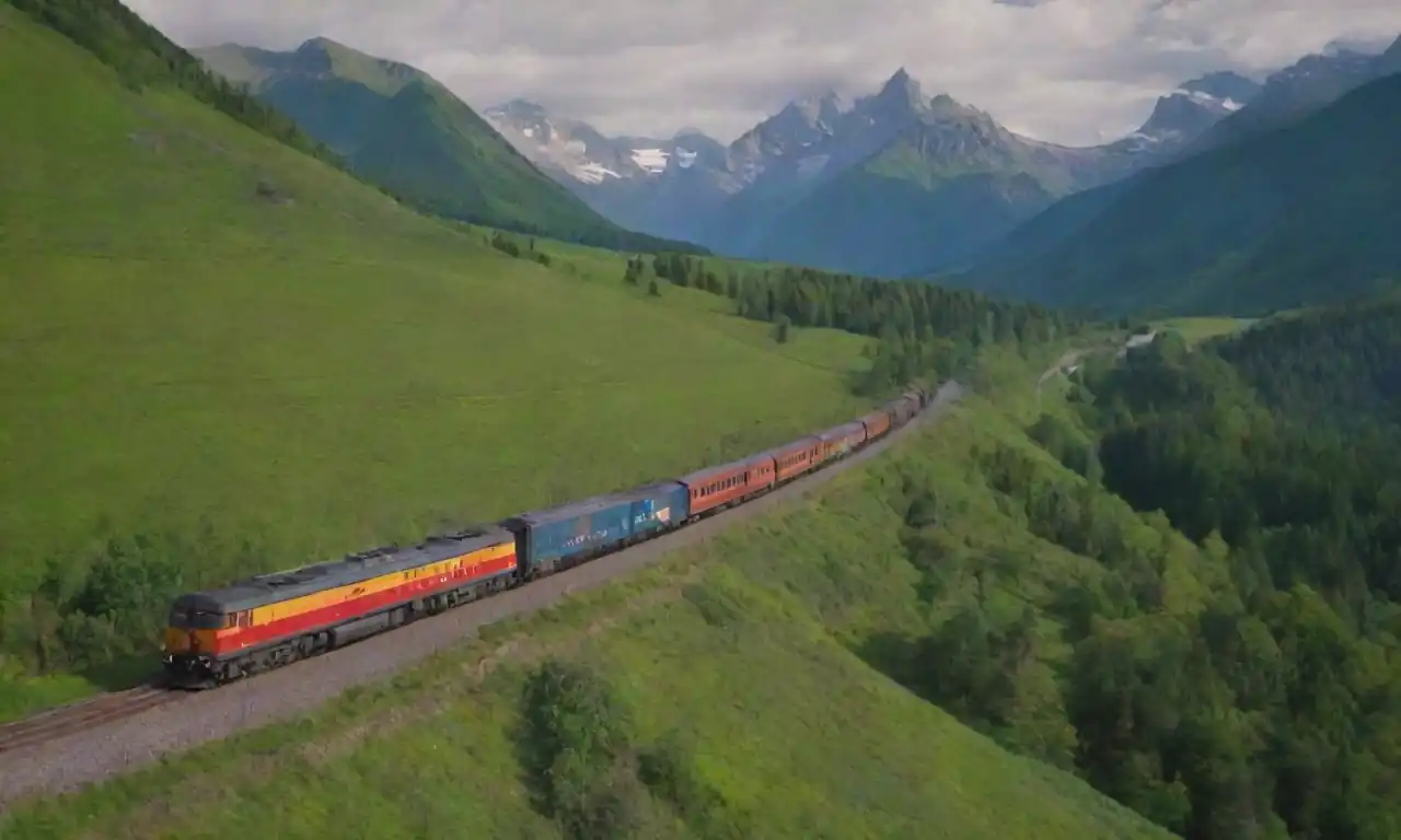 Un tren pintoresco serpenteando a través de paisajes impresionantes