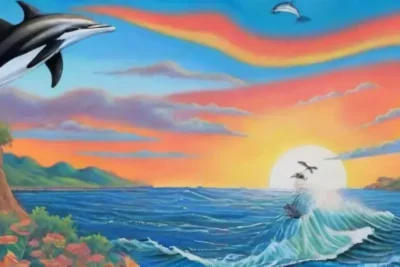 Un paisaje marino vibrante y sereno lleno de vida y belleza natural