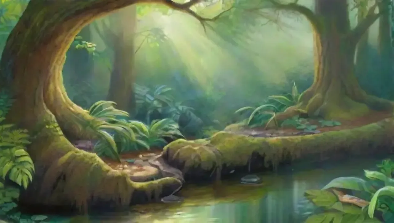 Un bosque vibrante lleno de vida y belleza natural