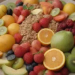 Placa colorida con una variedad de frutas