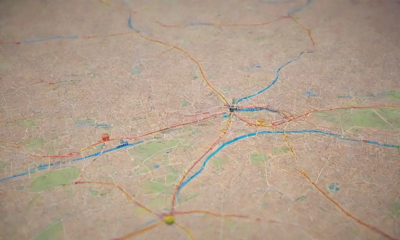Mapa de Sevilla con rutas y hitos destacados