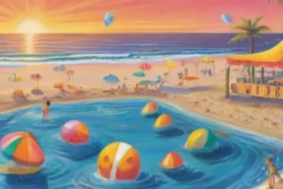 Un día vibrante en la playa lleno de risas