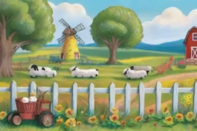 Un campo vibrante y alegre lleno de vida