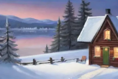 Un acogedor paisaje invernal lleno de nieve