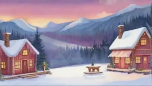 Un encantador paisaje invernal lleno de montañas nevadas