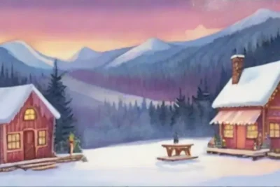 Un encantador paisaje invernal lleno de montañas nevadas