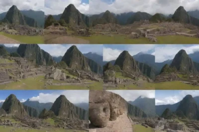 Un collage de icónicos sitios arqueológicos