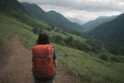 Mochileros explorando senderos naturales y paisajes impresionantes con mochilas en sus espaldas.