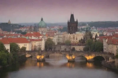 Una vista pintoresca de la arquitectura histórica de Praga