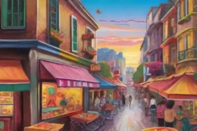 Una ciudad vibrante llena de luces