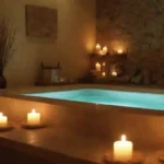 Un spa sereno con decoración estacional