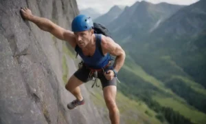 Athlete training outdoors