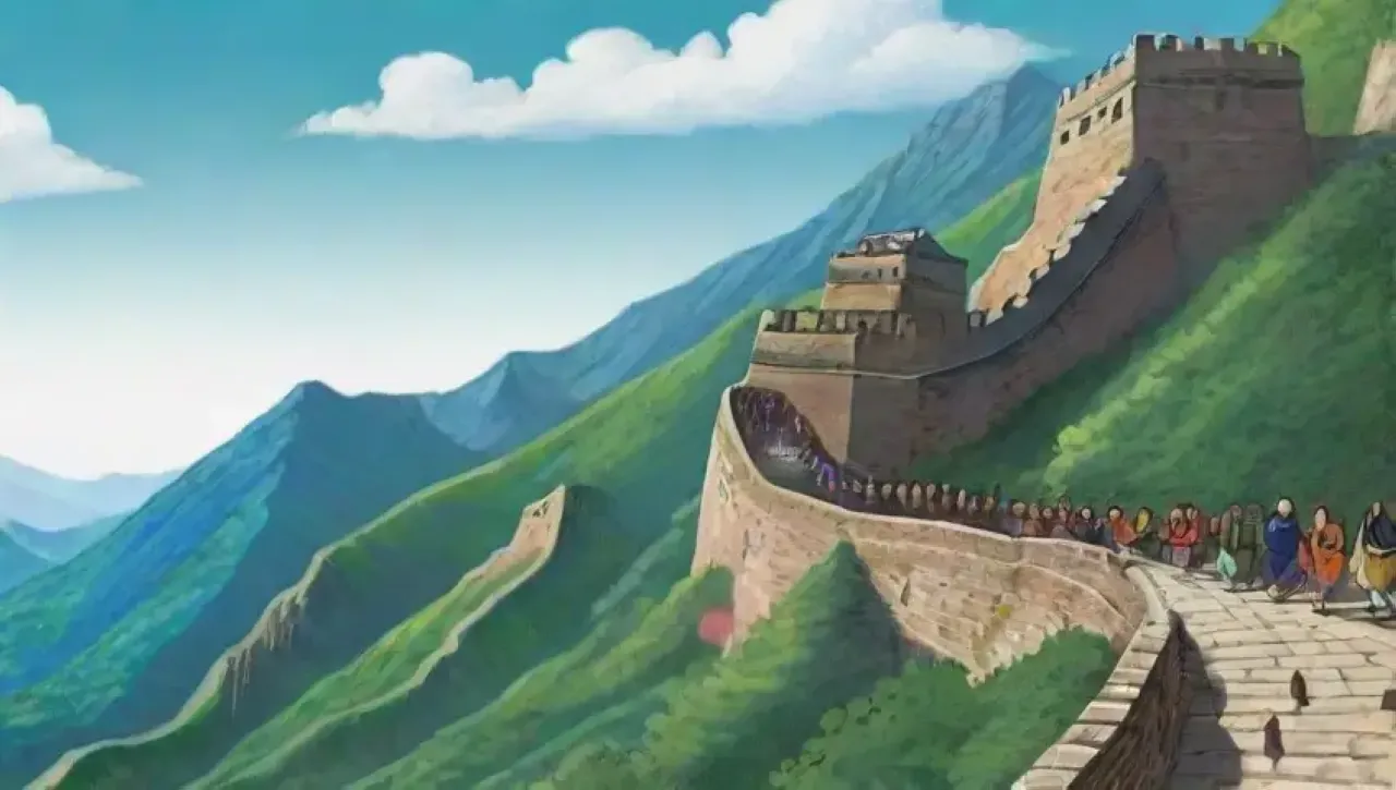 Un paisaje de montañas, valles verdes y la Gran Muralla, lleno de historia y belleza
