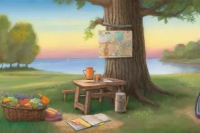 Un paisaje sereno con naturaleza