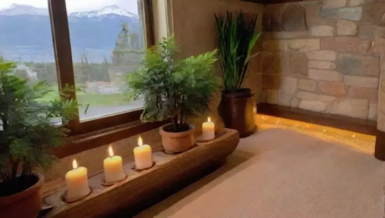 Un refugio de lujo y tranquilidad con iluminación suave, masajes, aromas y naturaleza